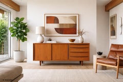 Dänische Moderne Teakholz-Credenza von Svend A. Madsen für Falster Møbelfabrik