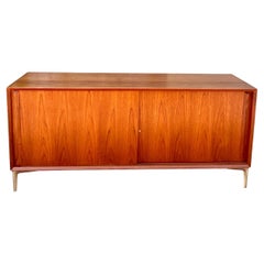 Danish Modern Teak Credenza MCM with Brass Legs