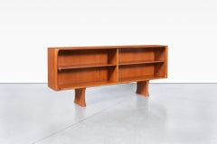 Danish Modern Teak Credenza or Bookcase with Glass Doors by Bernhard Pedersen