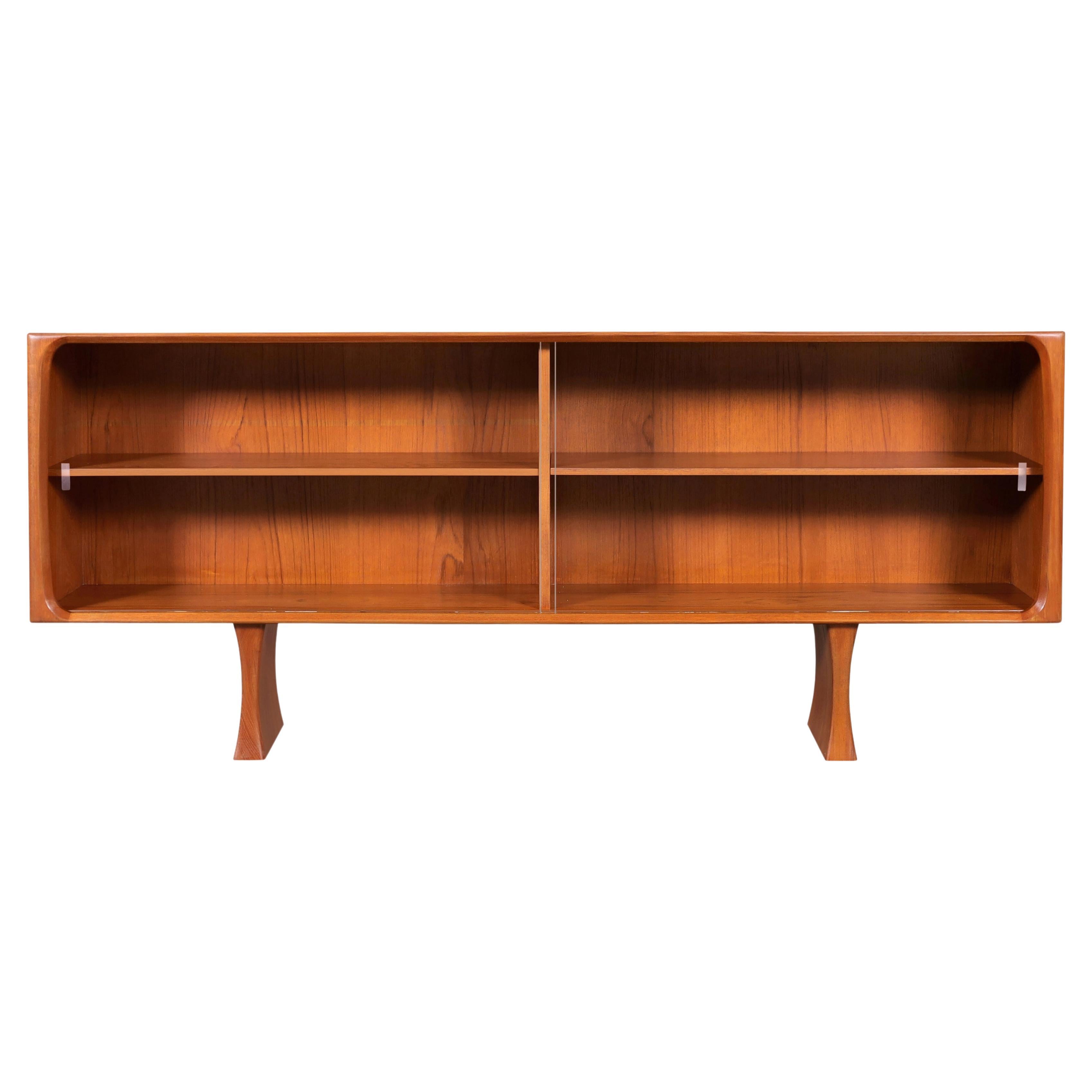 Danish Modern Teak Credenza or Bookcase with Glass Doors by Bernhard Pedersen