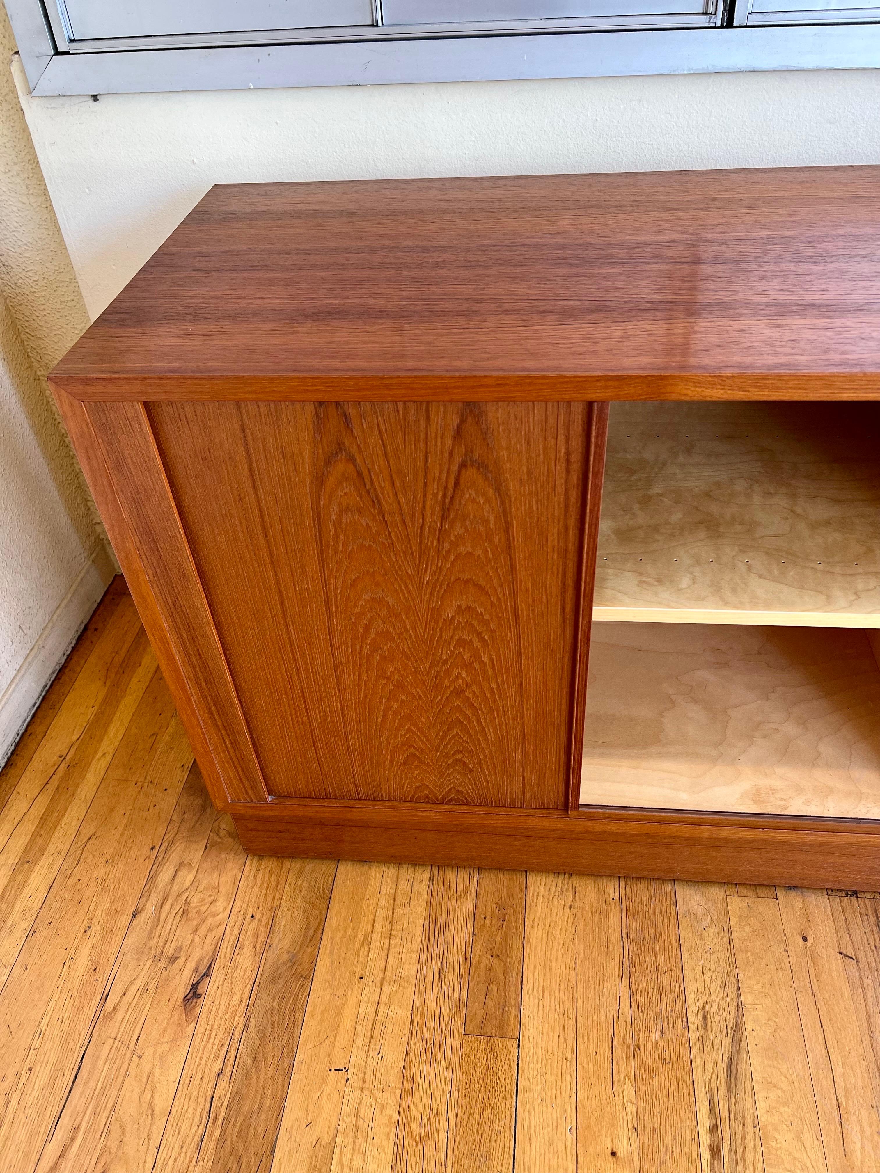 Danish Modern Teak Credenza Tambour Doors Carlo Jensen for Poul Hundevad 1