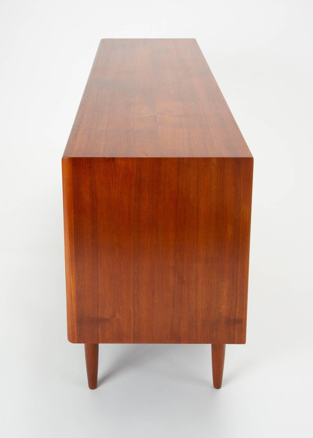 Danish Modern Teak Credenza with Bowtie Drawers by Johannes Aasbjerg 8