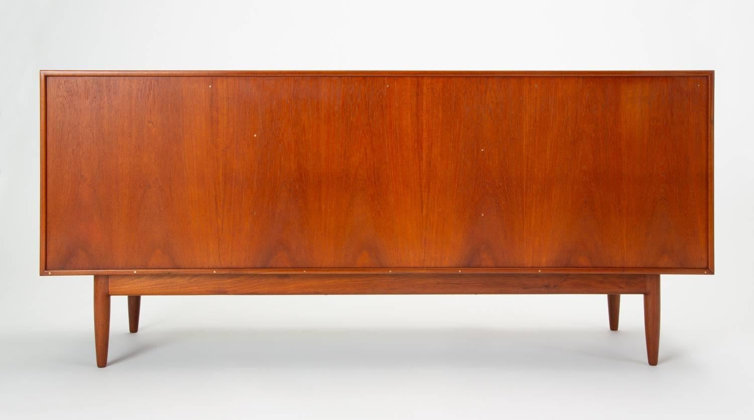 Danish Modern Teak Credenza with Bowtie Drawers by Johannes Aasbjerg 10