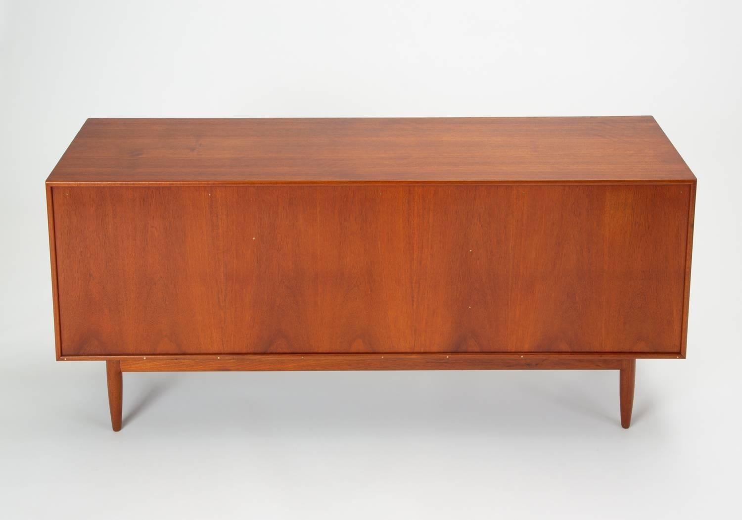 Danish Modern Teak Credenza with Bowtie Drawers by Johannes Aasbjerg 11