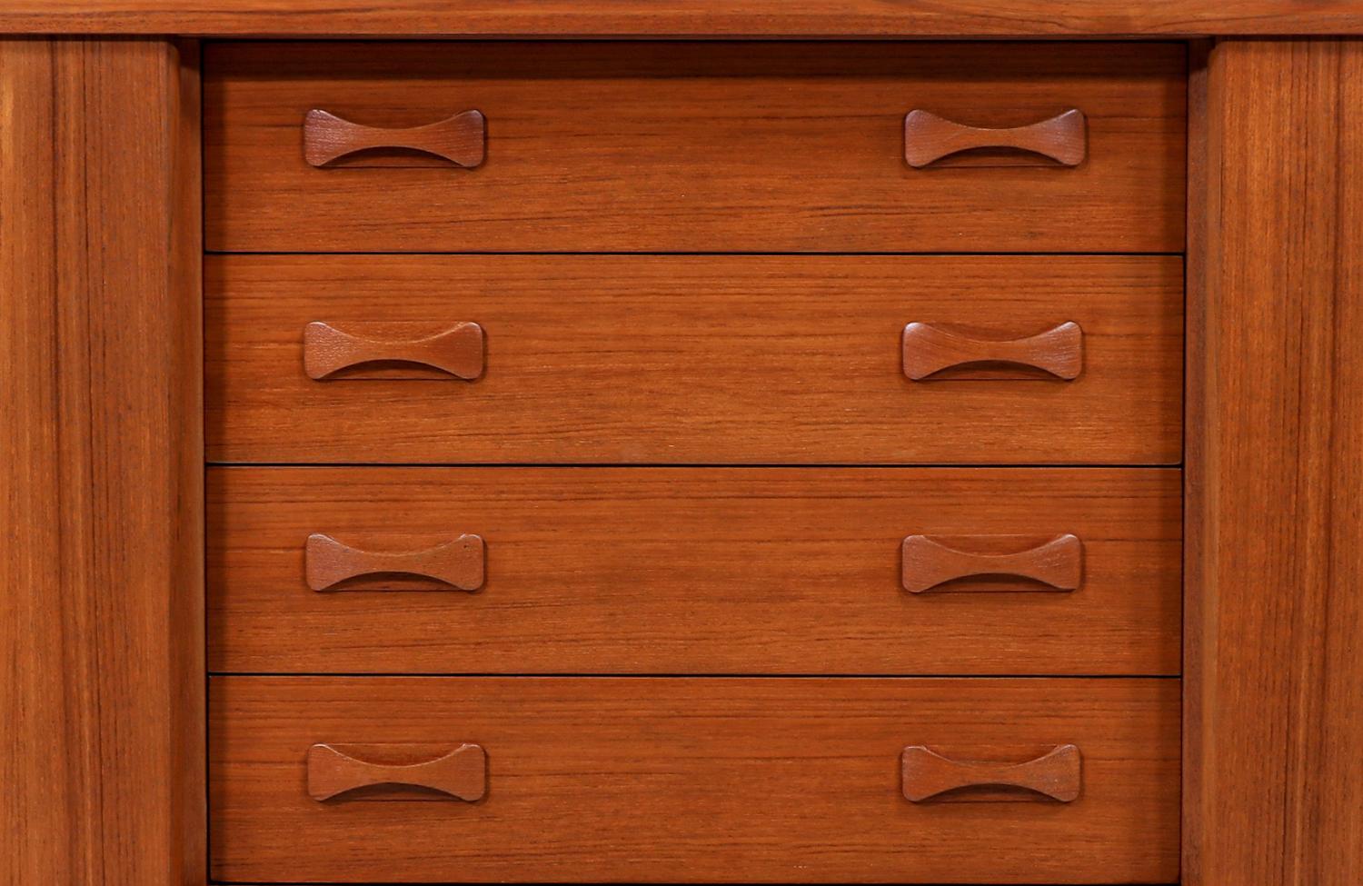 Danish Modern Teak Credenza with Bowtie Style Pulls by Clausen & Søn 2