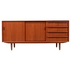 Danish Modern Teak Credenza with Drawers by Flaster