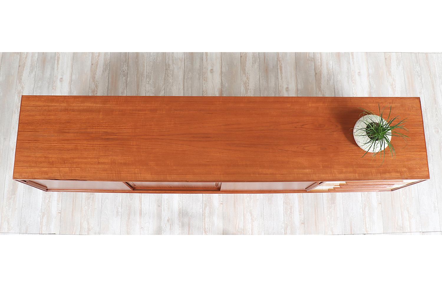 Mid-20th Century Danish Modern Teak Credenza with Multi-Color Lacquered Drawers