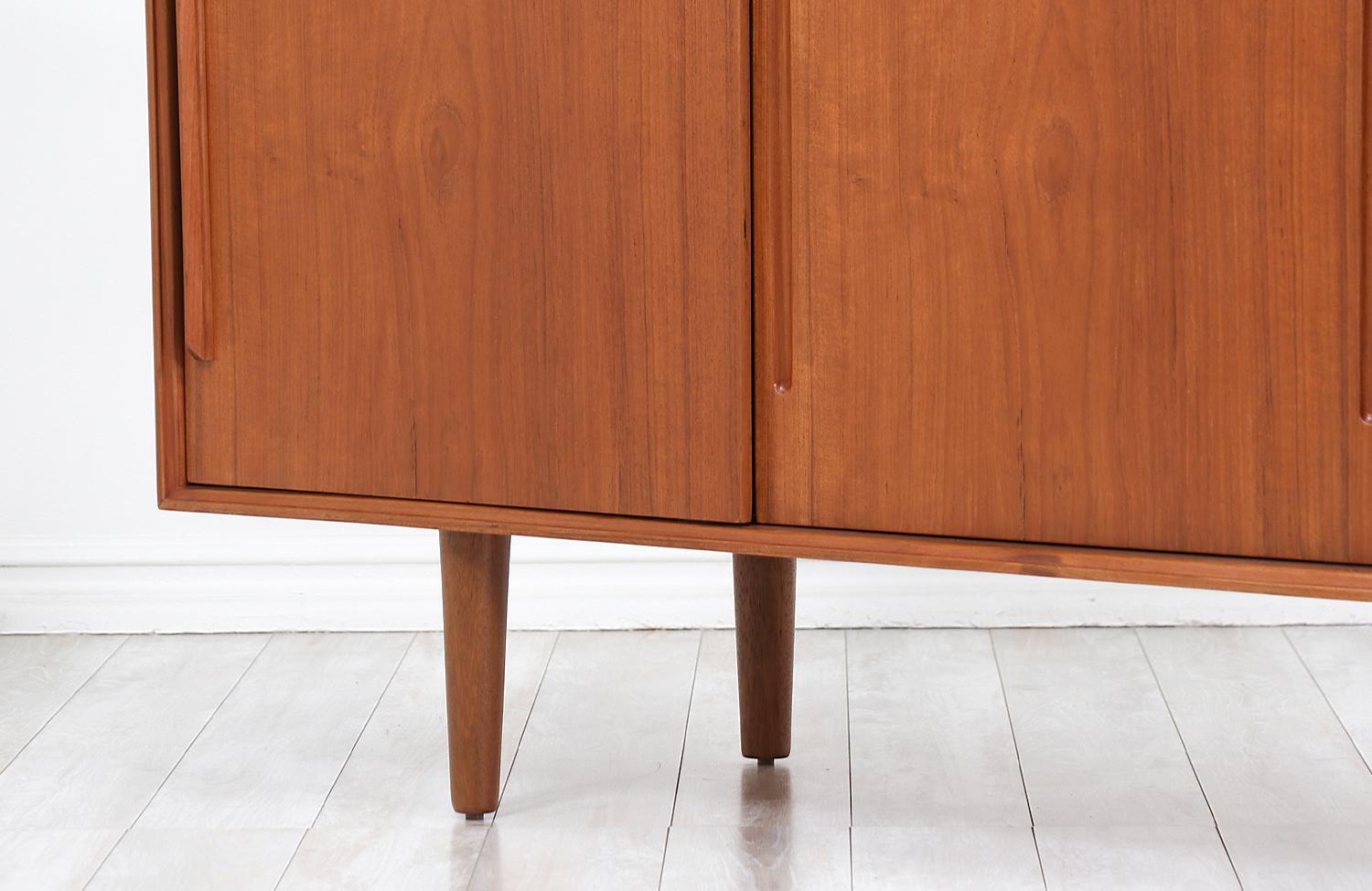 Wood Danish Modern Teak Credenza with Multi-Color Lacquered Drawers