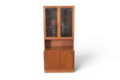 Danish Modern Teak Credenza With Smoked Glass Hutch  Danish Modern 1960s