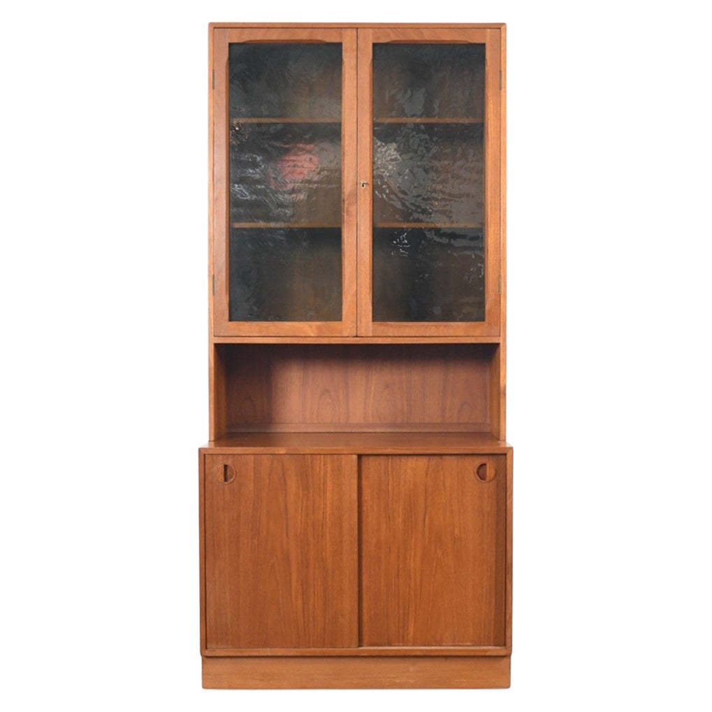 Danish Modern Teak Credenza With Smoked Glass Hutch  Danish Modern 1960s For Sale