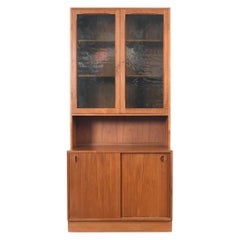 Danish Modern Teak Credenza With Smoked Glass Hutch  Danish Modern 1960s