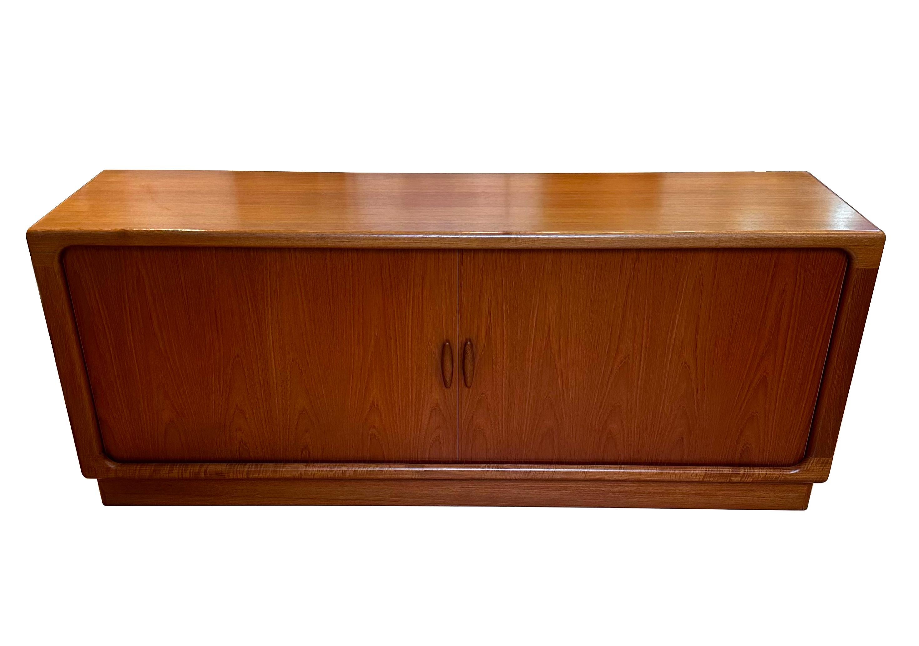 Danish Modern Teak Credenza with Tambour Doors by Drylund 2