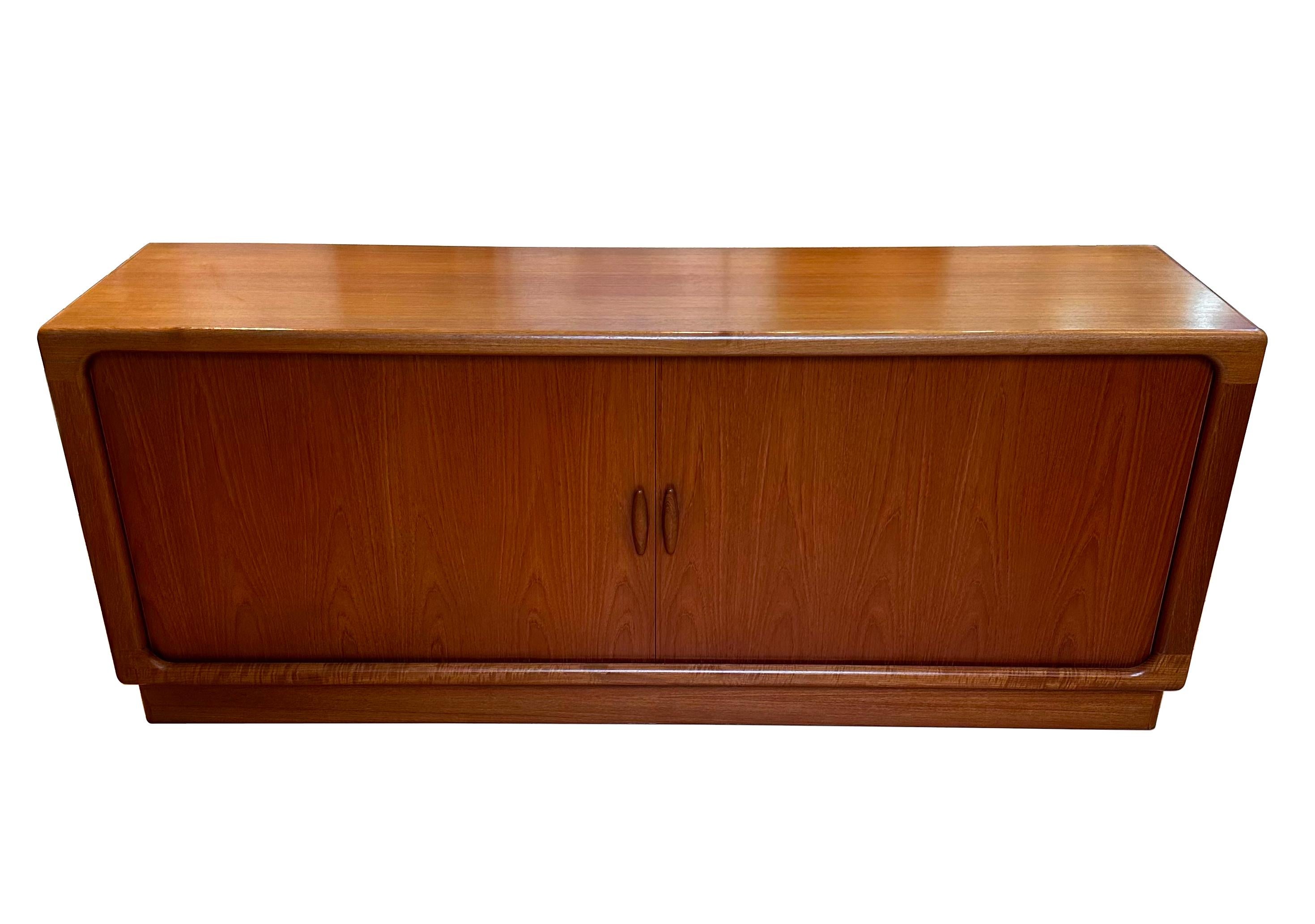 Danish Modern Teak Credenza with Tambour Doors by Drylund For Sale 2