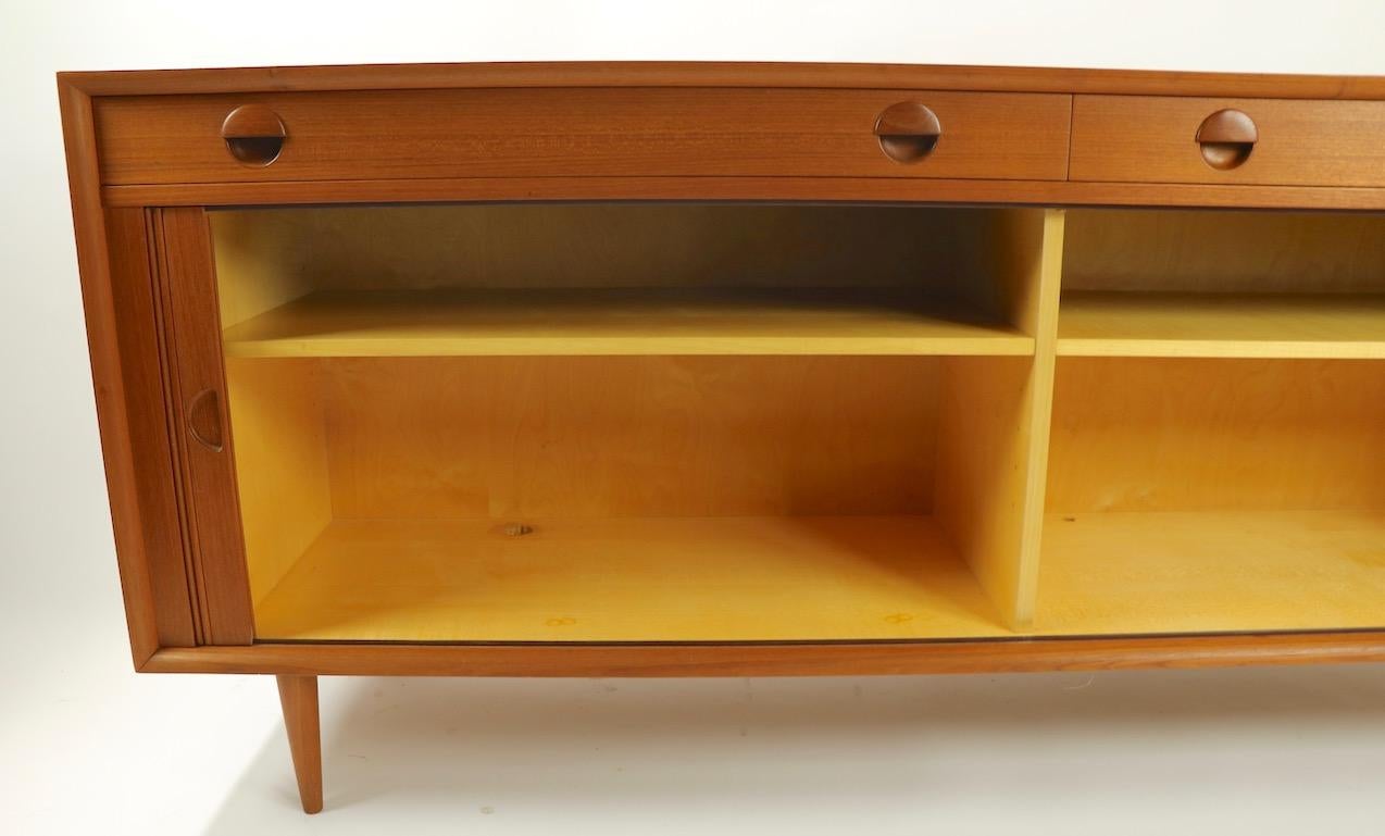 Danish Modern Teak Credenza with Tambour Roll Front by Povl Dinesen 7