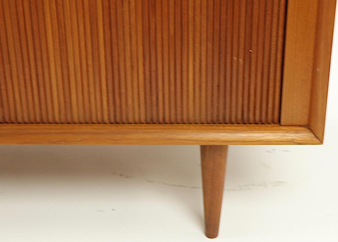 Danish Modern Teak Credenza with Tambour Roll Front by Povl Dinesen 2