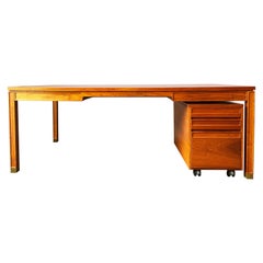 Danish Modern Teak Desk and File Cabinet by Gorm Lindum