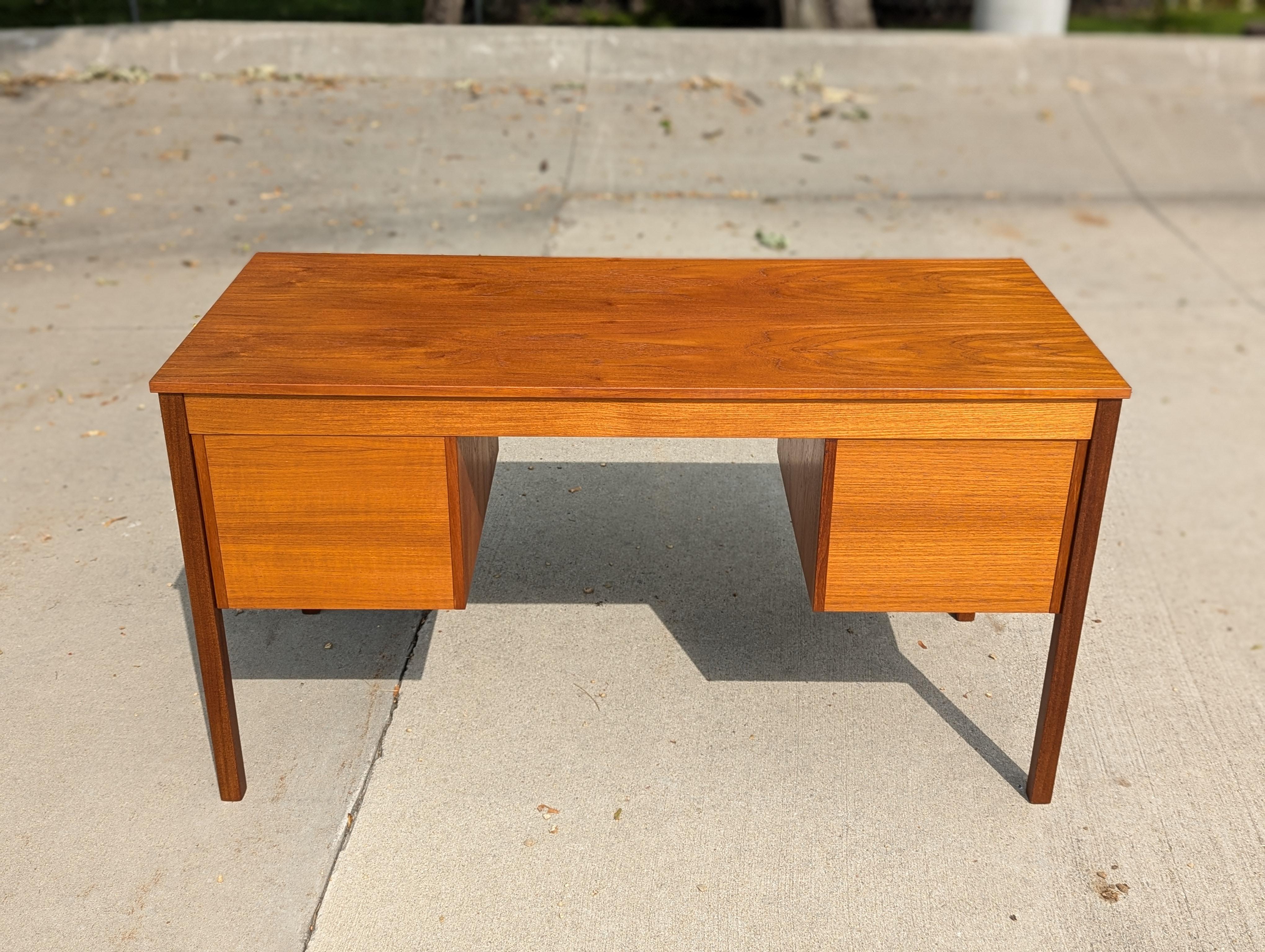 Danish Modern Teak Desk By Domino Møbler For Sale 8