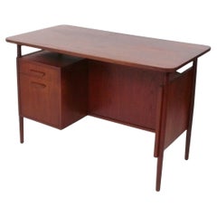 Danish Modern Teak Desk by Gunnar Tibergaard Nielsen