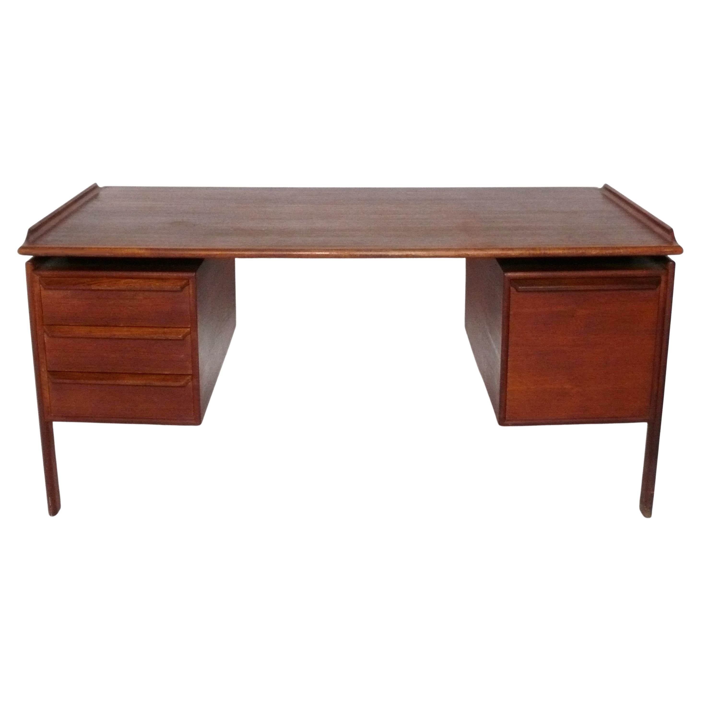 Danish Modern Teak Desk by G.V, Gasvig for GV Mobler circa 1960s Mid Century