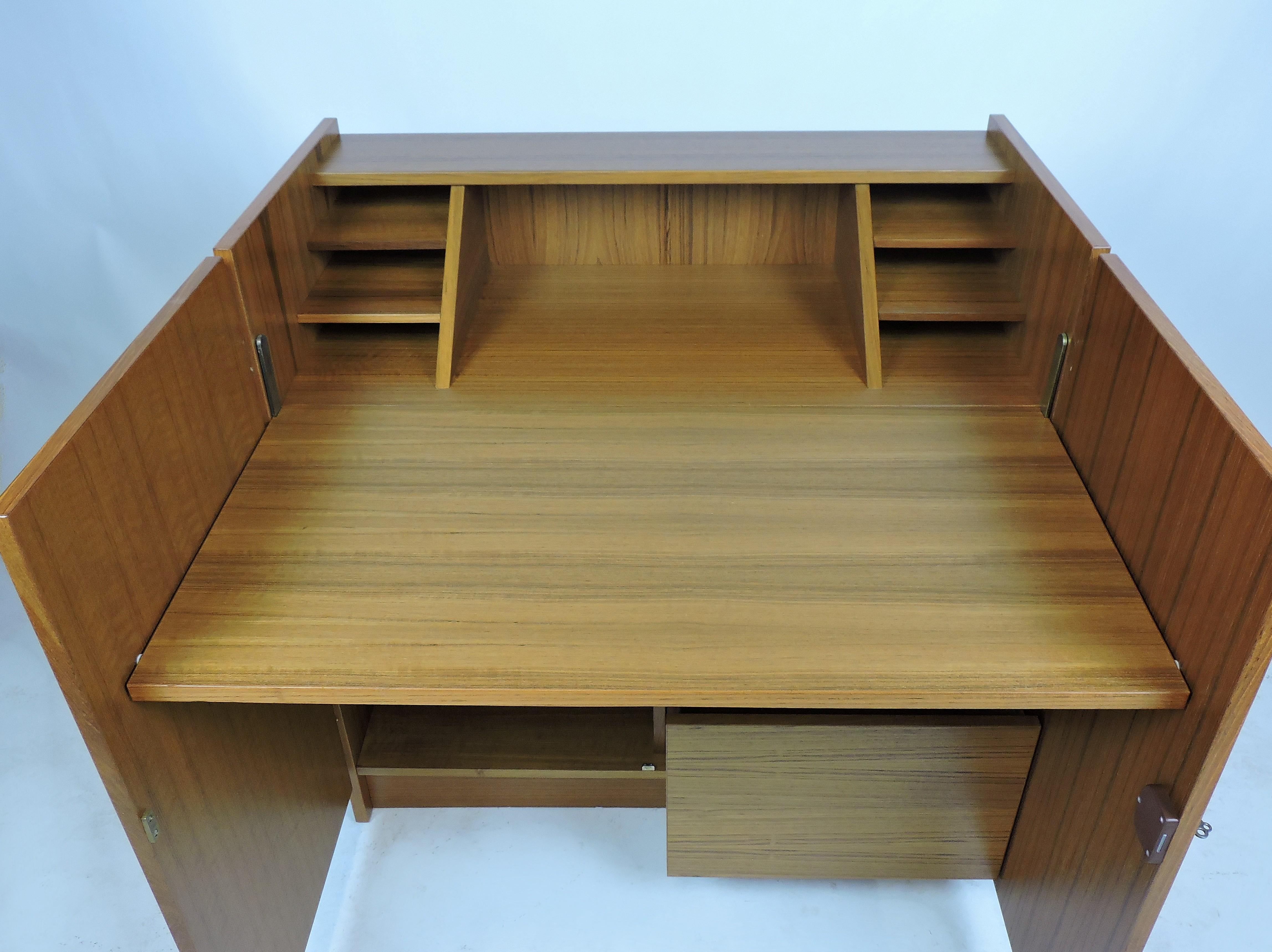 Late 20th Century Danish Modern Teak Desk in a Box, Magic Box Desk by BRDR Furbo