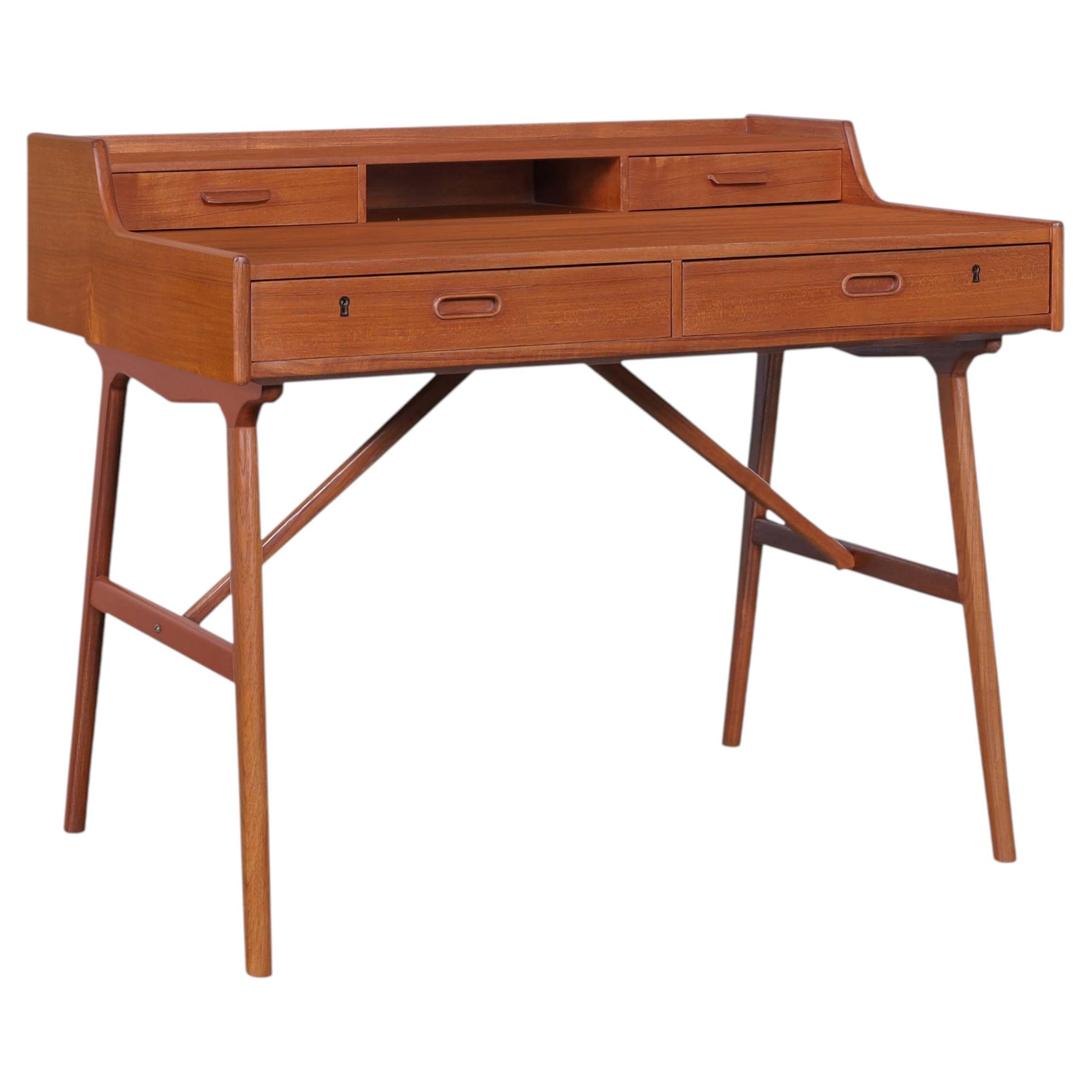 Danish Modern Teak Desk Model #64 by Arne Wahl Iversen For Sale