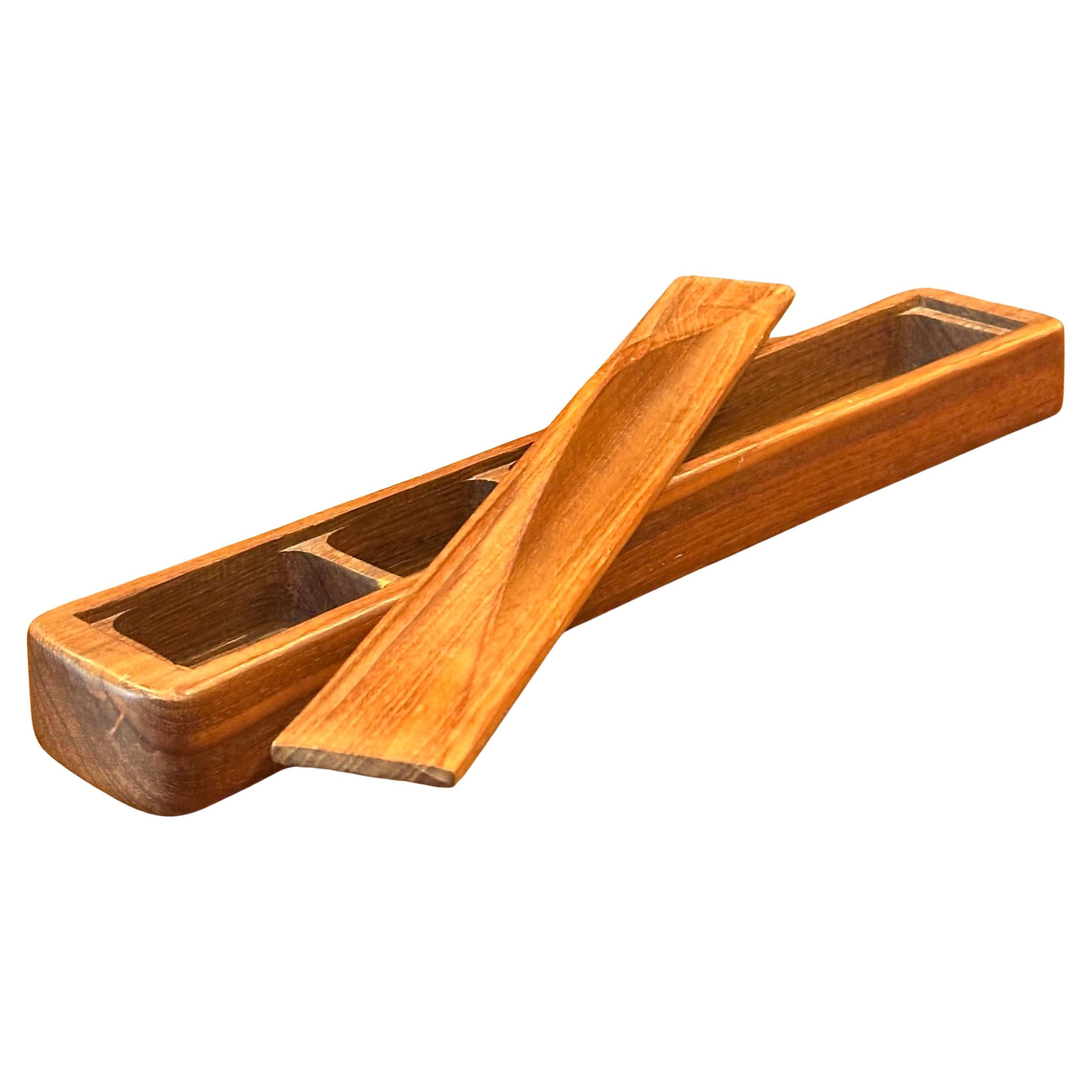 Danish Modern Teak Desk Organizer Box by Jens Quistgaard for Dansk For Sale 13
