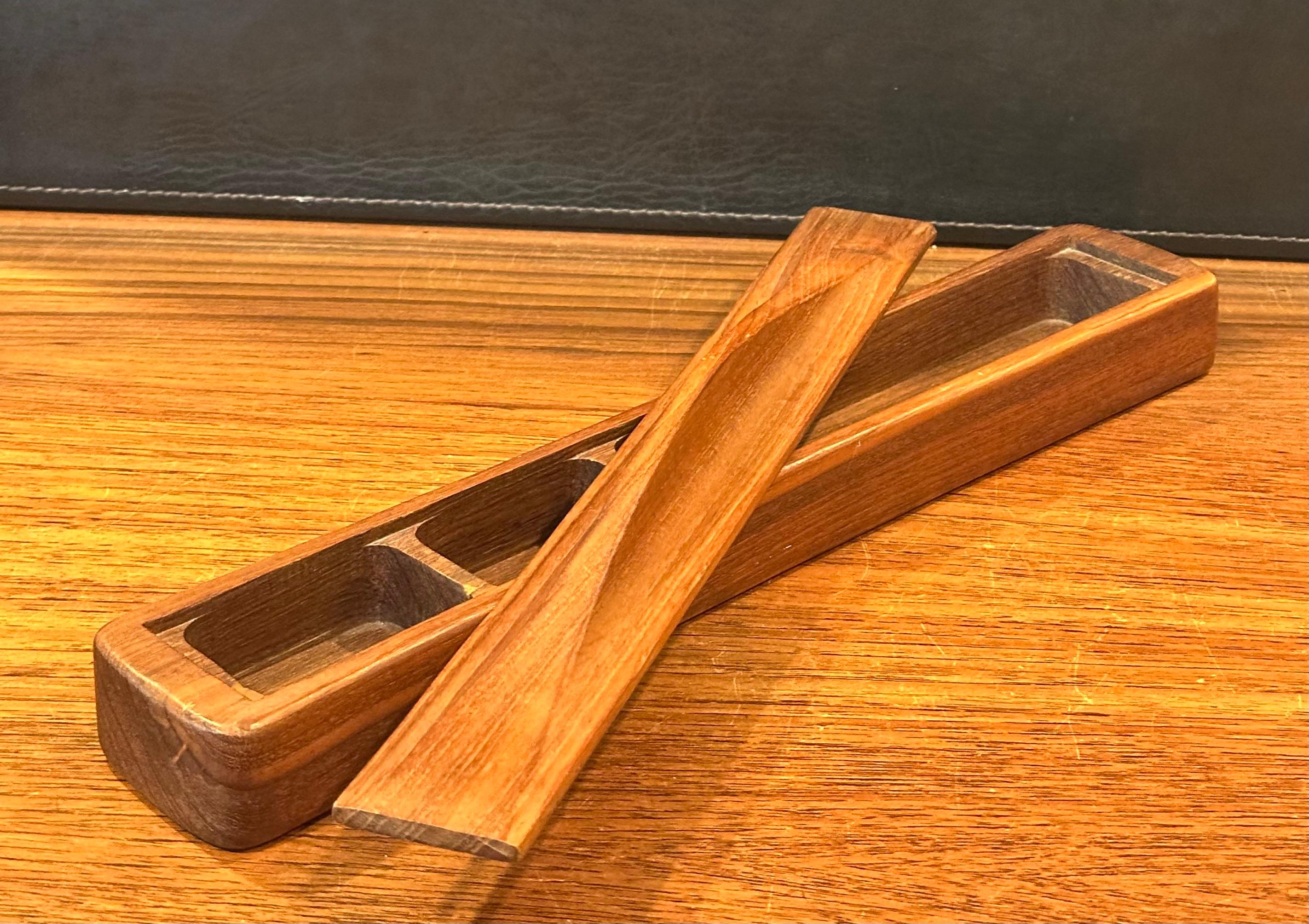 Danish Modern Teak Desk Organizer Box by Jens Quistgaard for Dansk For Sale 1