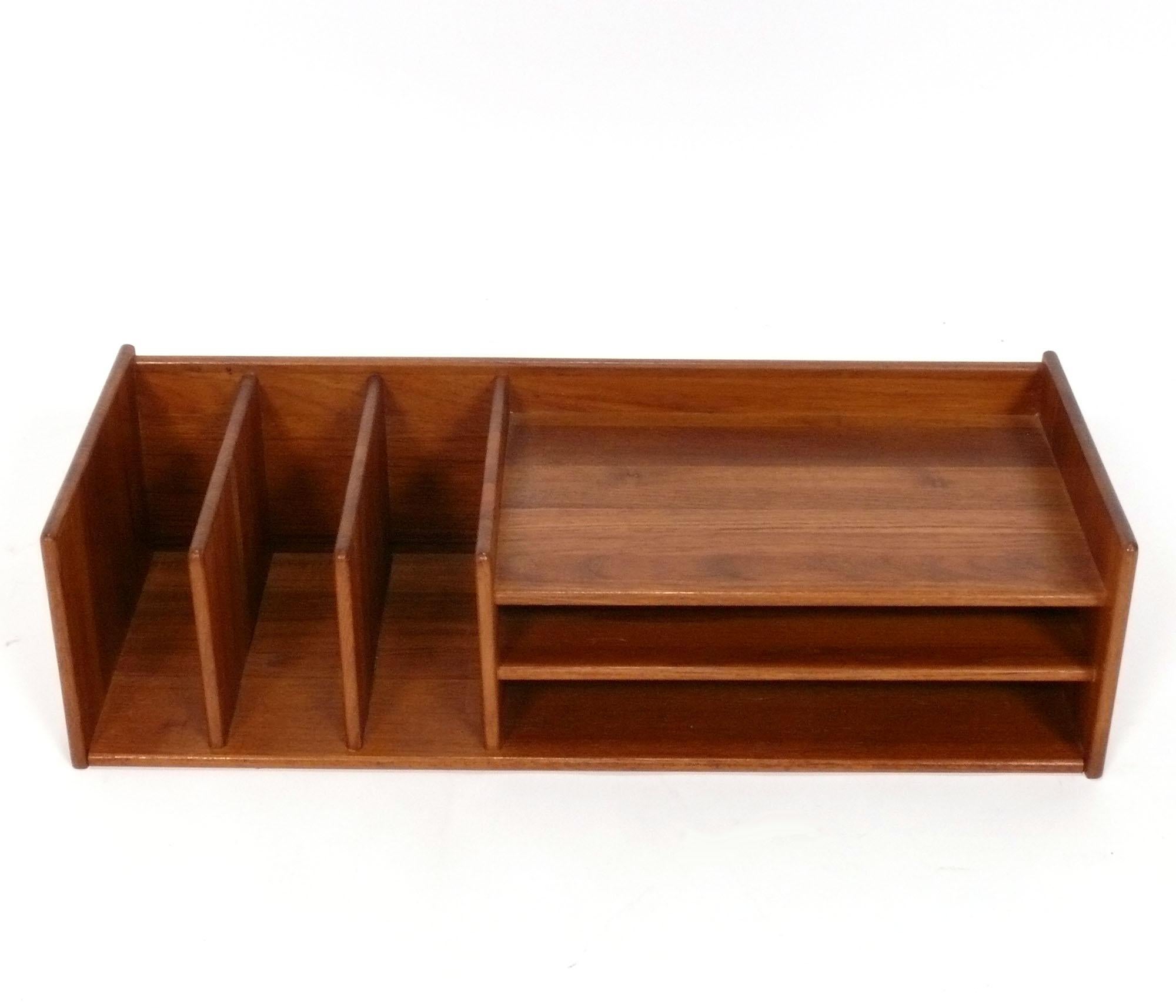 Mid-Century Modern Danish Modern Teak Desk Organizer by George Petersens