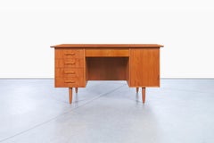 Danish Modern Teak Desk with Bookcase