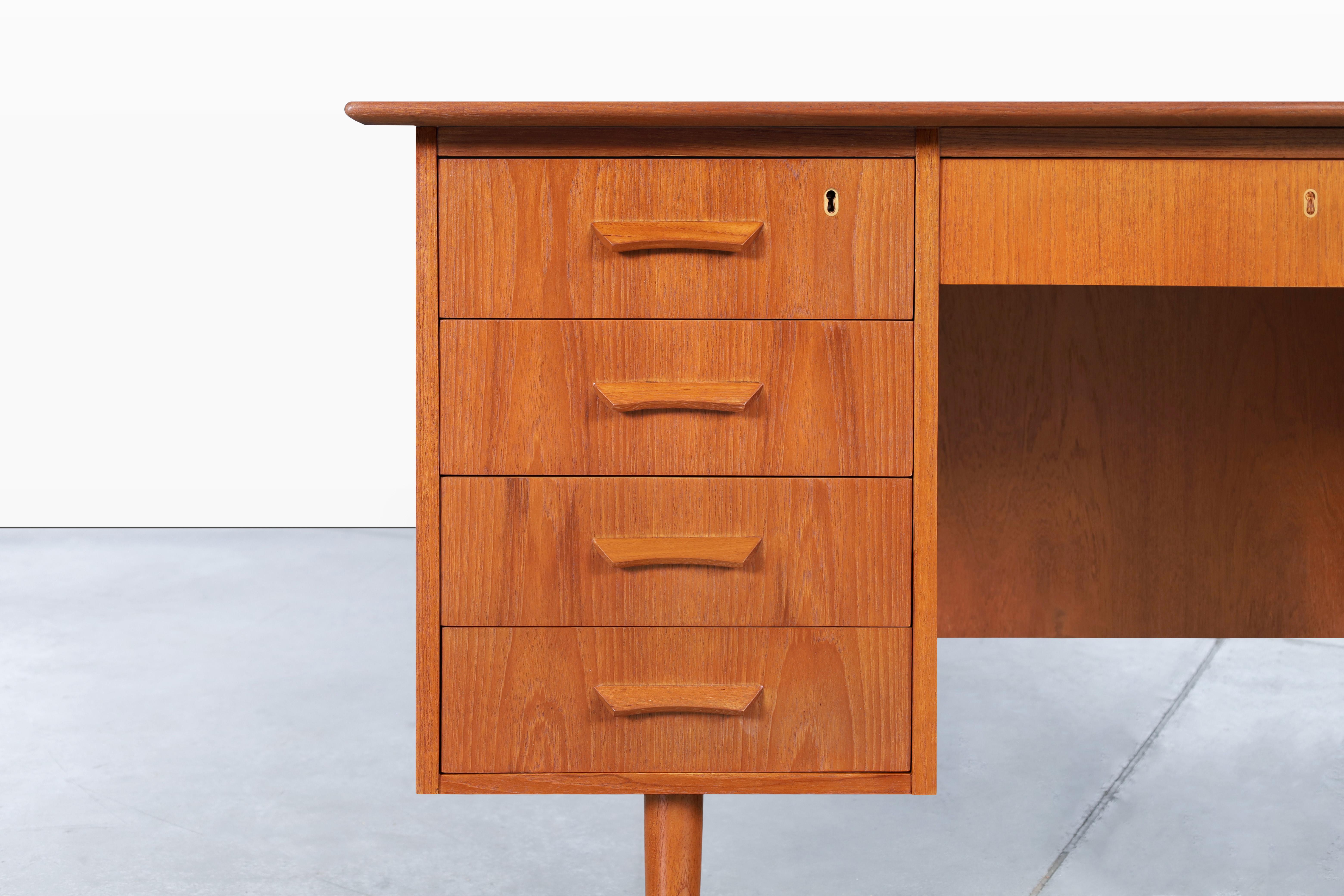 Mid-Century Modern Danish Modern Teak Desk with Bookcase For Sale