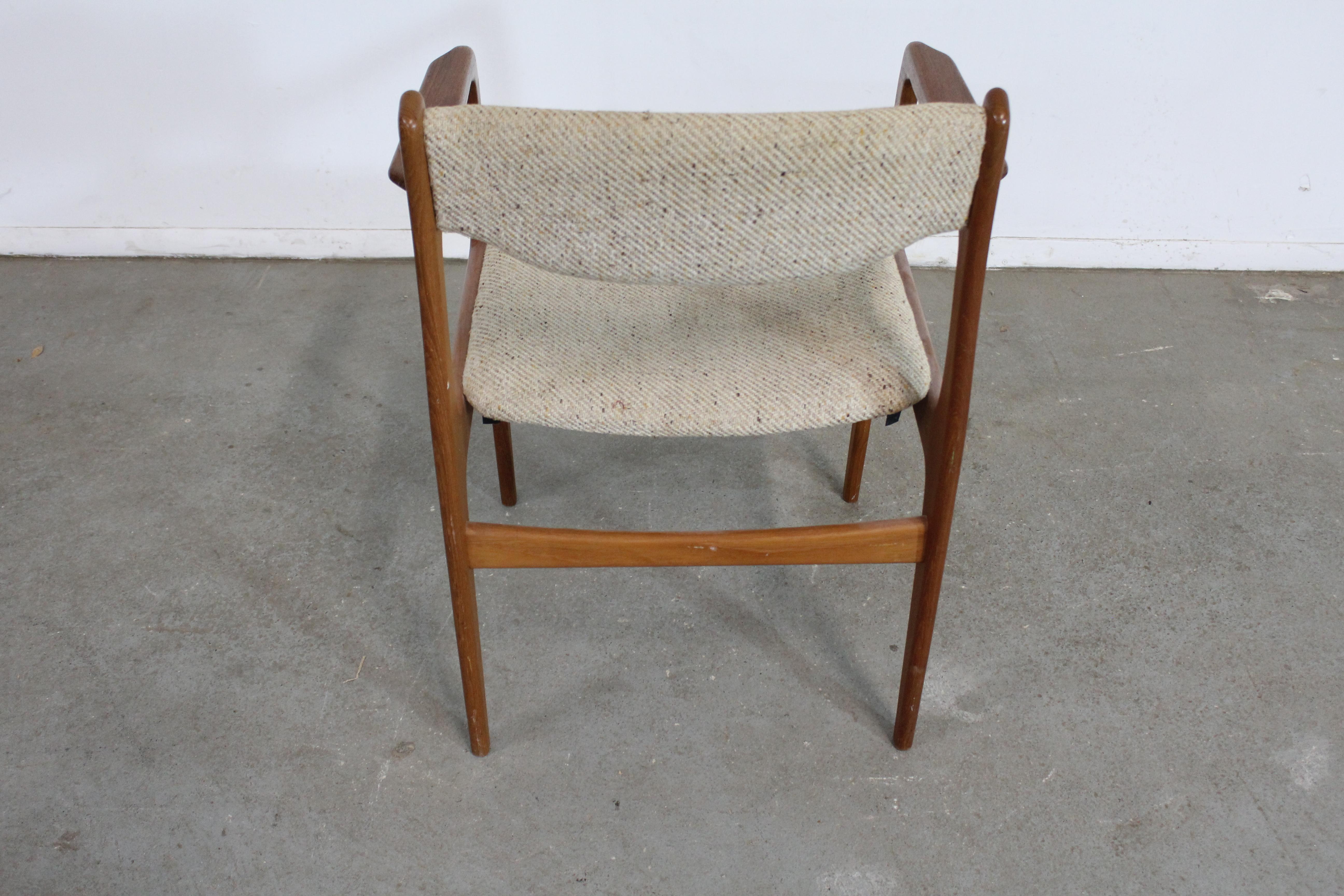 Danish Modern Teak Dining Arm Chair For Sale 6