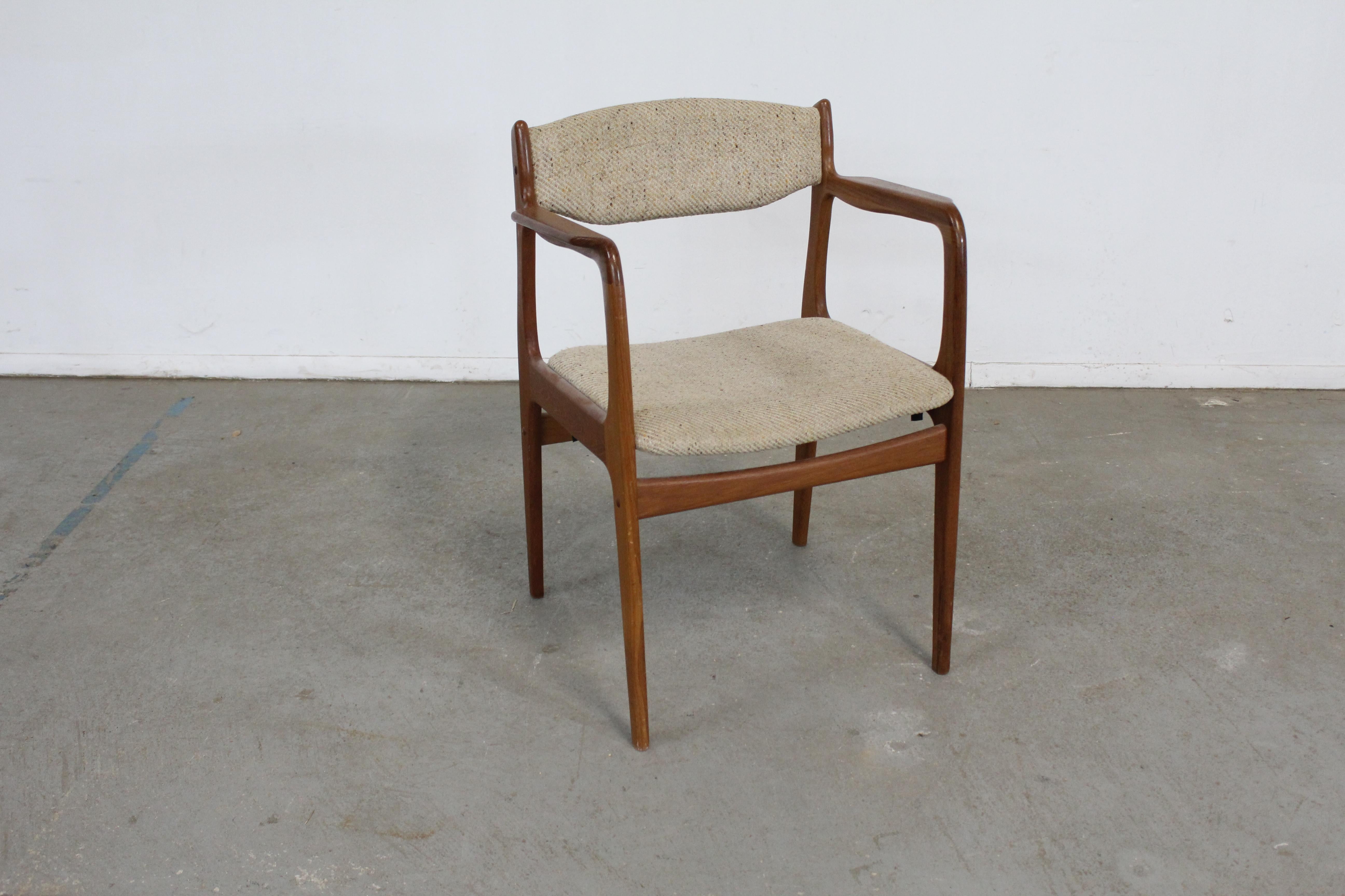 Mid-Century Modern Danish Modern Teak Dining Arm Chair