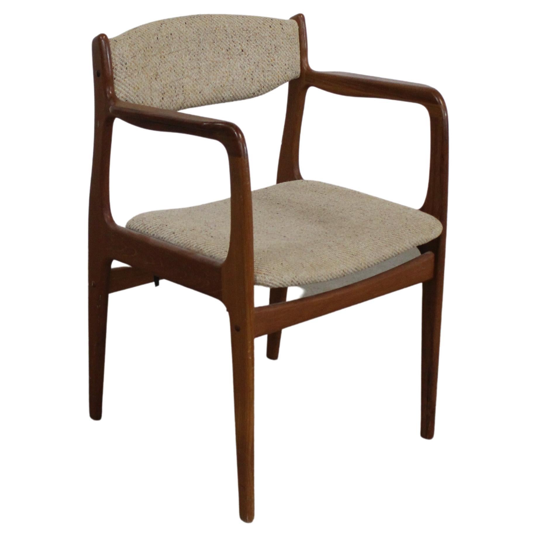 Danish Modern Teak Dining Arm Chair For Sale