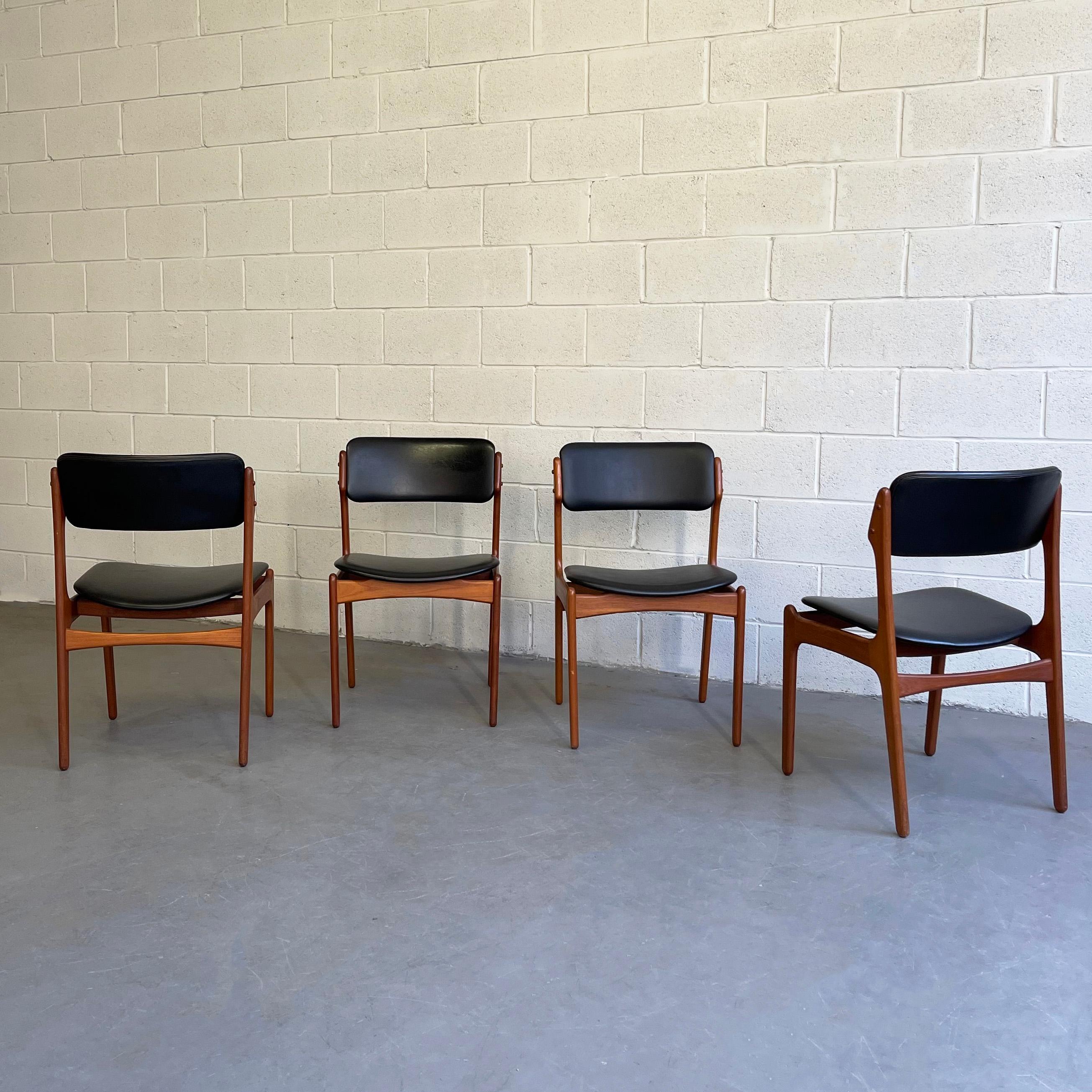 20th Century Danish Modern Teak Dining Chairs by Erik Buch for O.D. Mobler