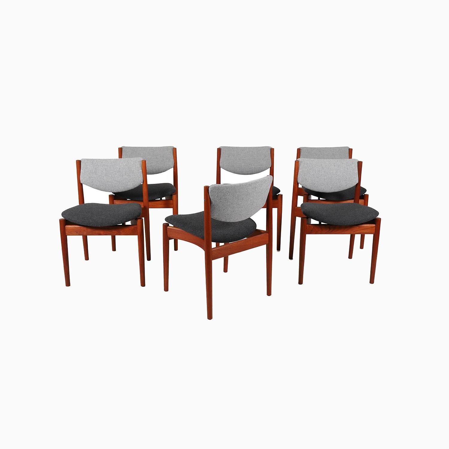 Oiled Danish Modern Teak Dining Chairs by Finn Juhl