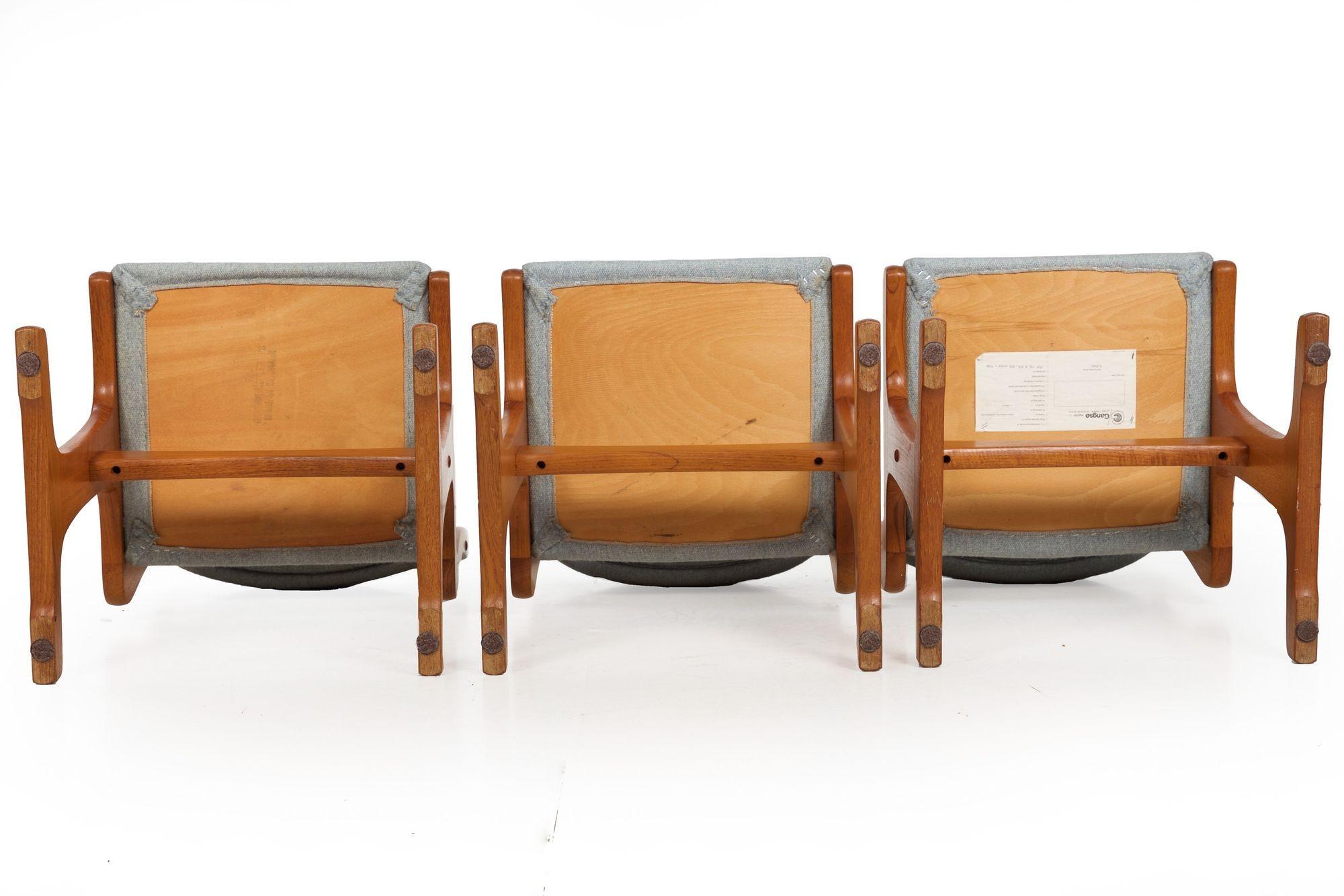 Fabric Danish Modern Teak Dining Chairs by Gangso Møbler, Set of 6