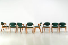 Danish Modern Teak Dining Chairs by Kai Kristiansen with Wool Upholstery, 1960s
