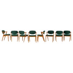 Danish Modern Teak Dining Chairs by Kai Kristiansen with Wool Upholstery, 1960s