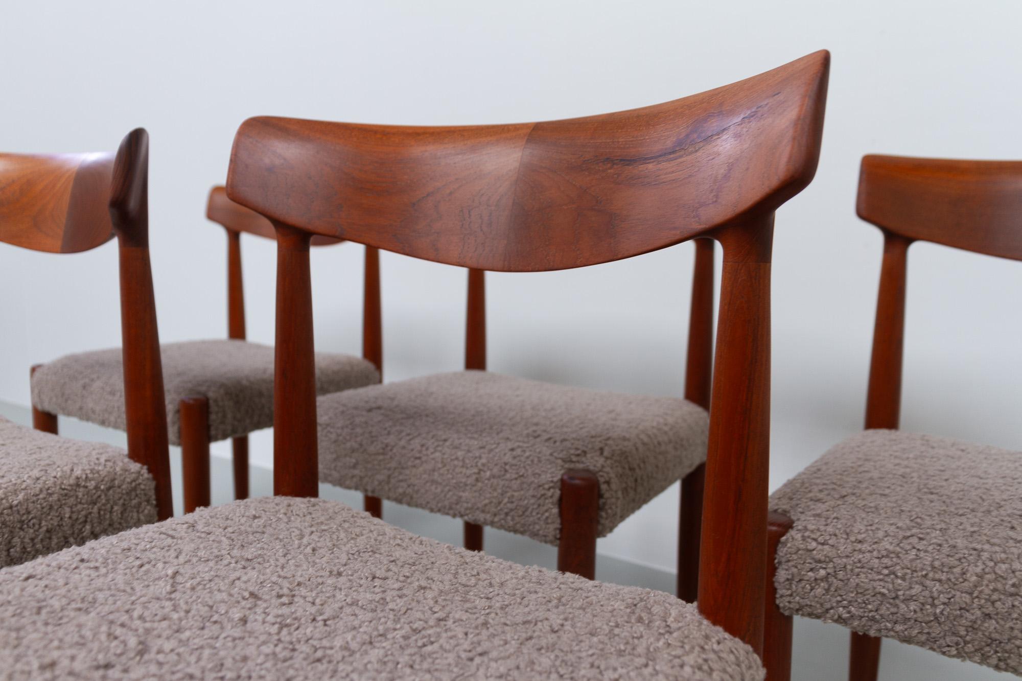 Danish Modern Teak Dining Chairs by Knud Færch for Slagelse, 1960s. Set of 6. For Sale 4