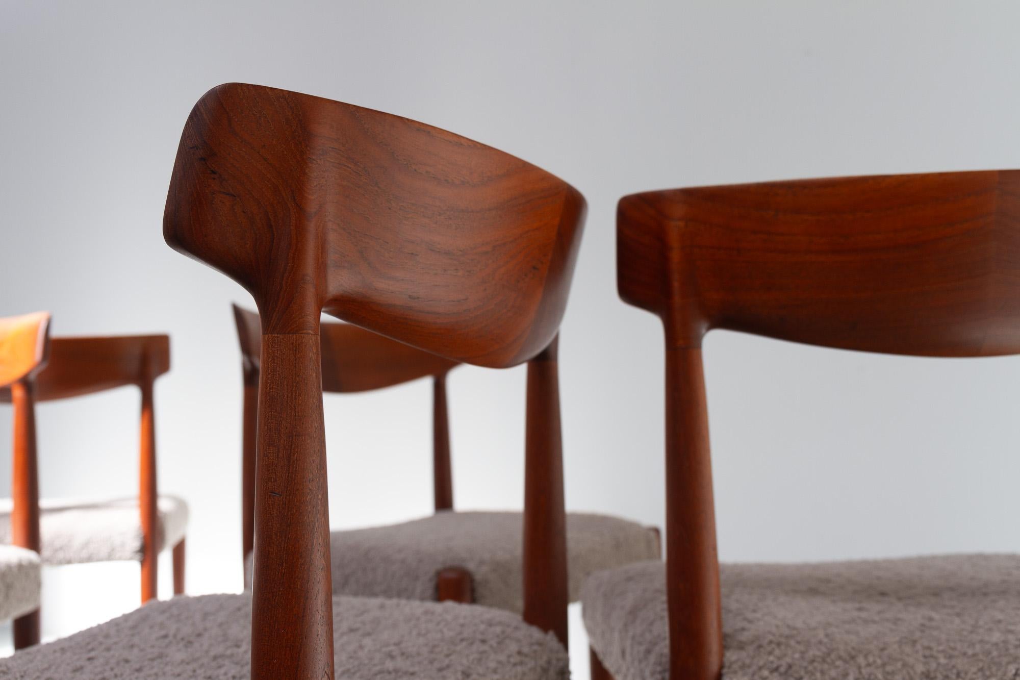 Danish Modern Teak Dining Chairs by Knud Færch for Slagelse, 1960s. Set of 6. For Sale 6