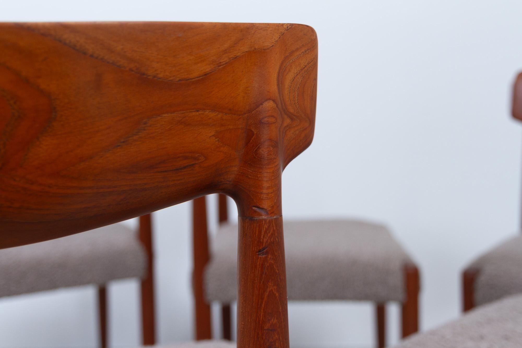 Danish Modern Teak Dining Chairs by Knud Færch for Slagelse, 1960s. Set of 6. For Sale 11