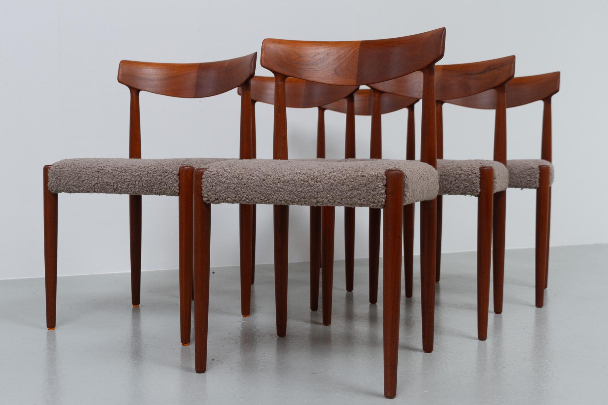 Mid-20th Century Danish Modern Teak Dining Chairs by Knud Færch for Slagelse, 1960s. Set of 6. For Sale