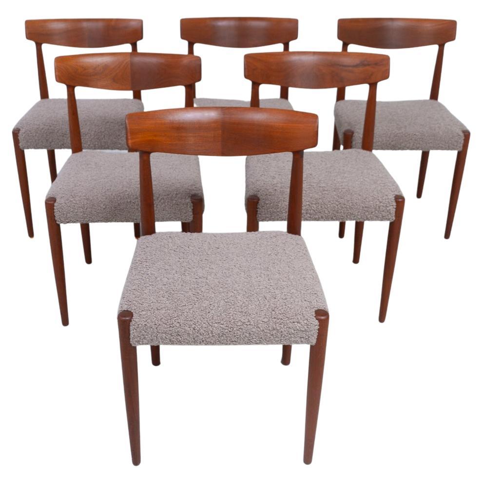 Danish Modern Teak Dining Chairs by Knud Færch for Slagelse, 1960s. Set of 6. For Sale