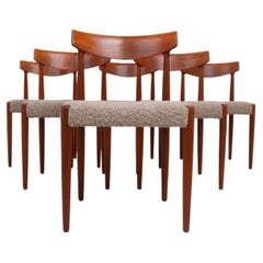 Sedie da pranzo moderne danesi in teak di Knud Færch per Slagelse, anni '60. Set di 6 pezzi.