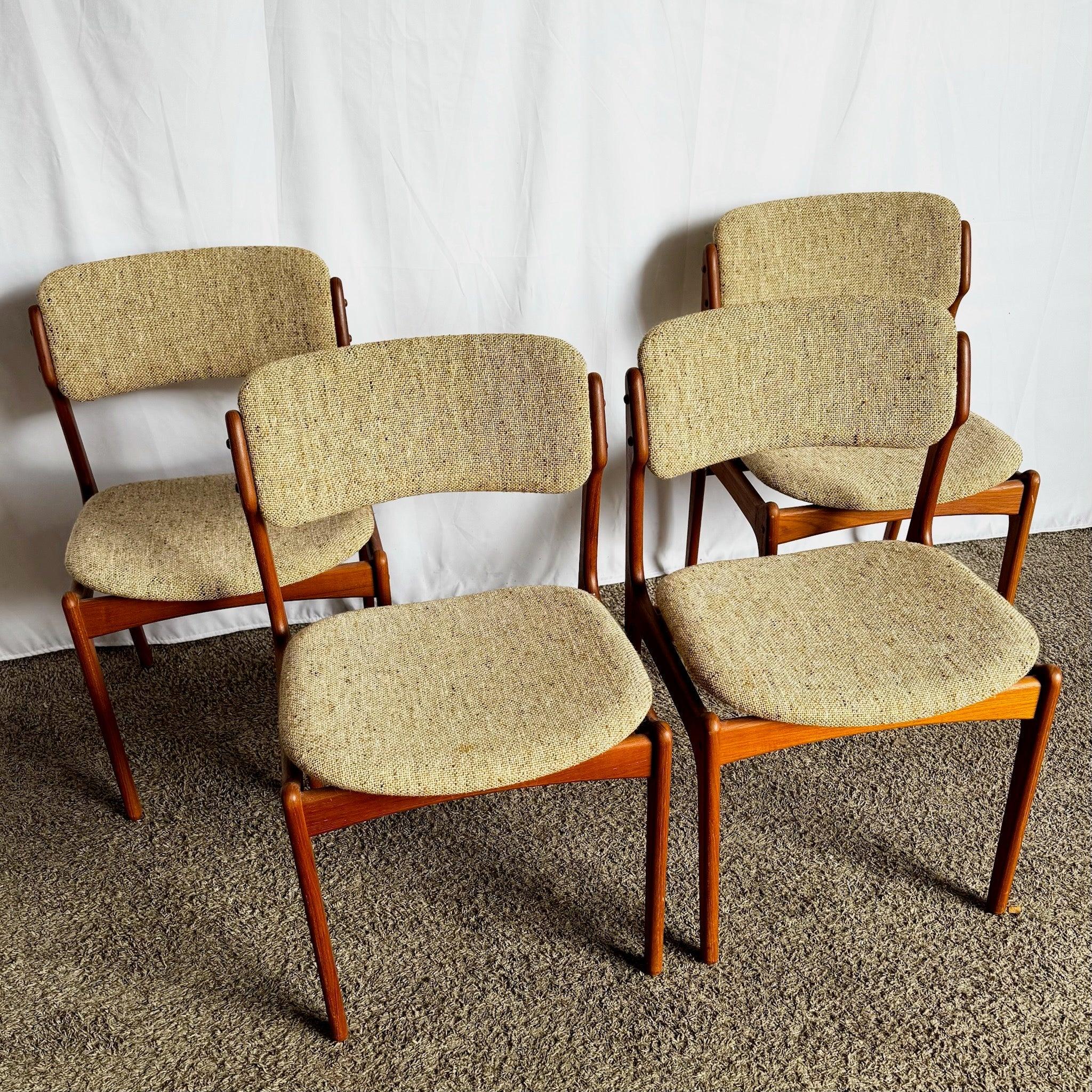 Chaises de salle à manger modernes danoises en teck par O.D. Møbler A-S - Lot de 4 en vente 2