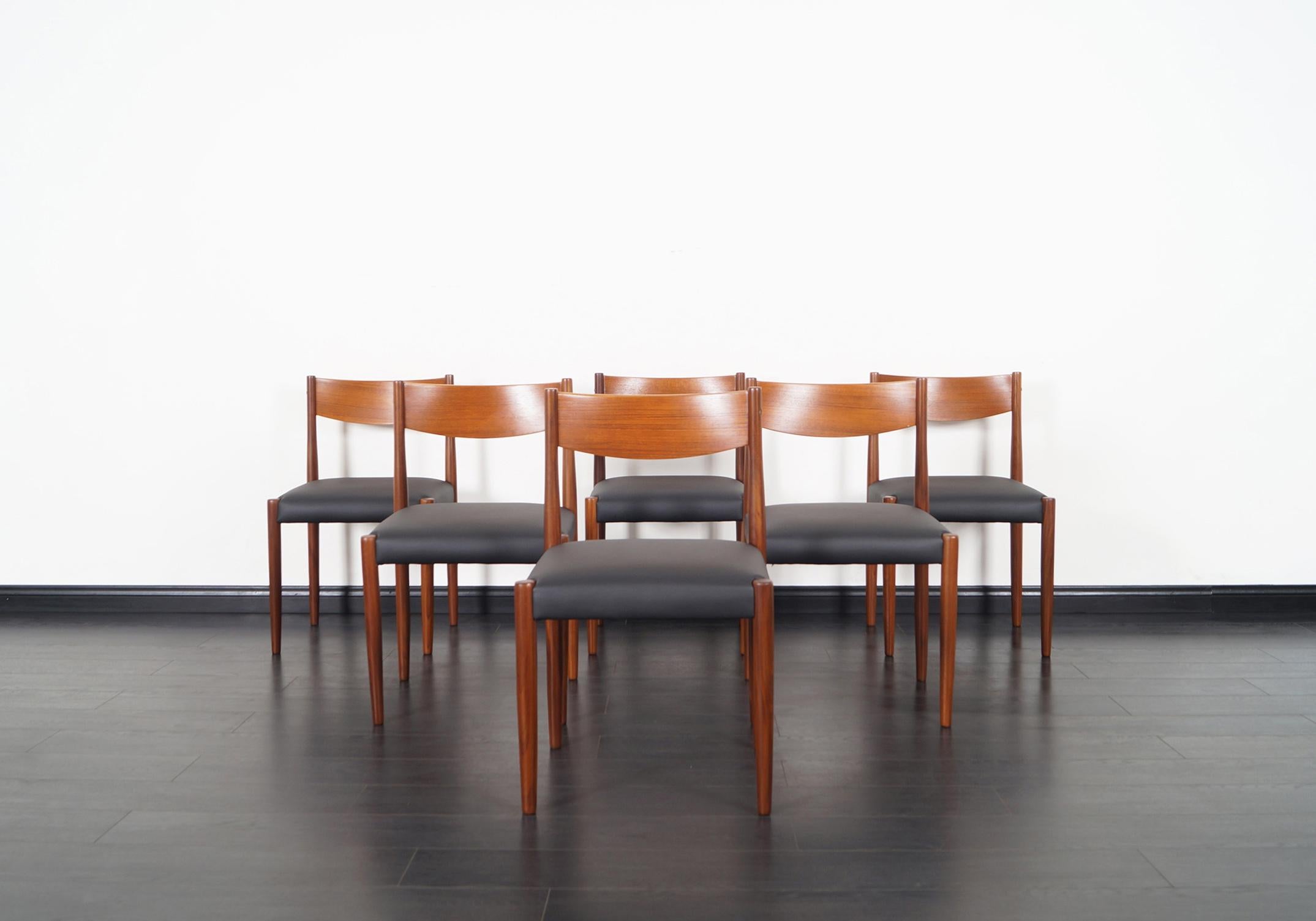 Danish Modern Teak Dining Chairs by Poul Volther In Excellent Condition In North Hollywood, CA