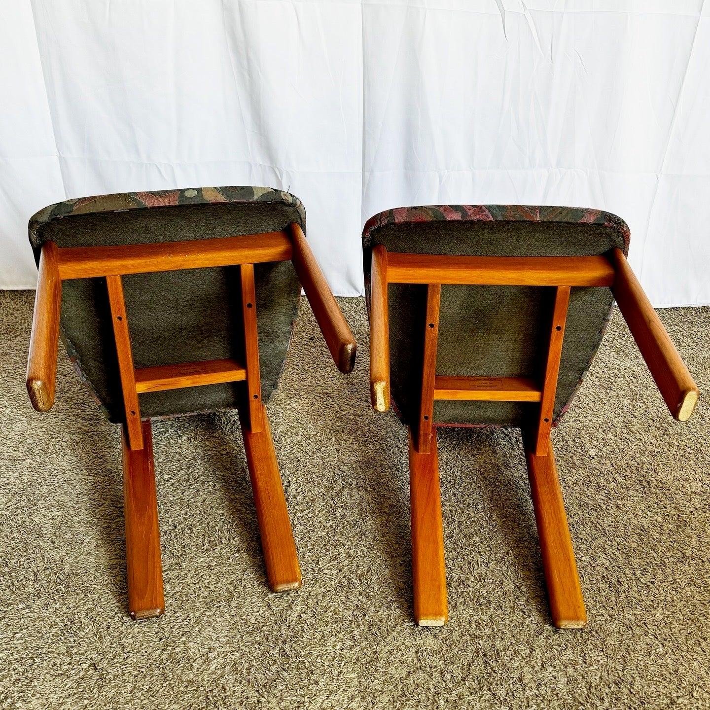 Tessuto Sedie da pranzo moderne danesi in teak di Virsidan - Set di 4 in vendita