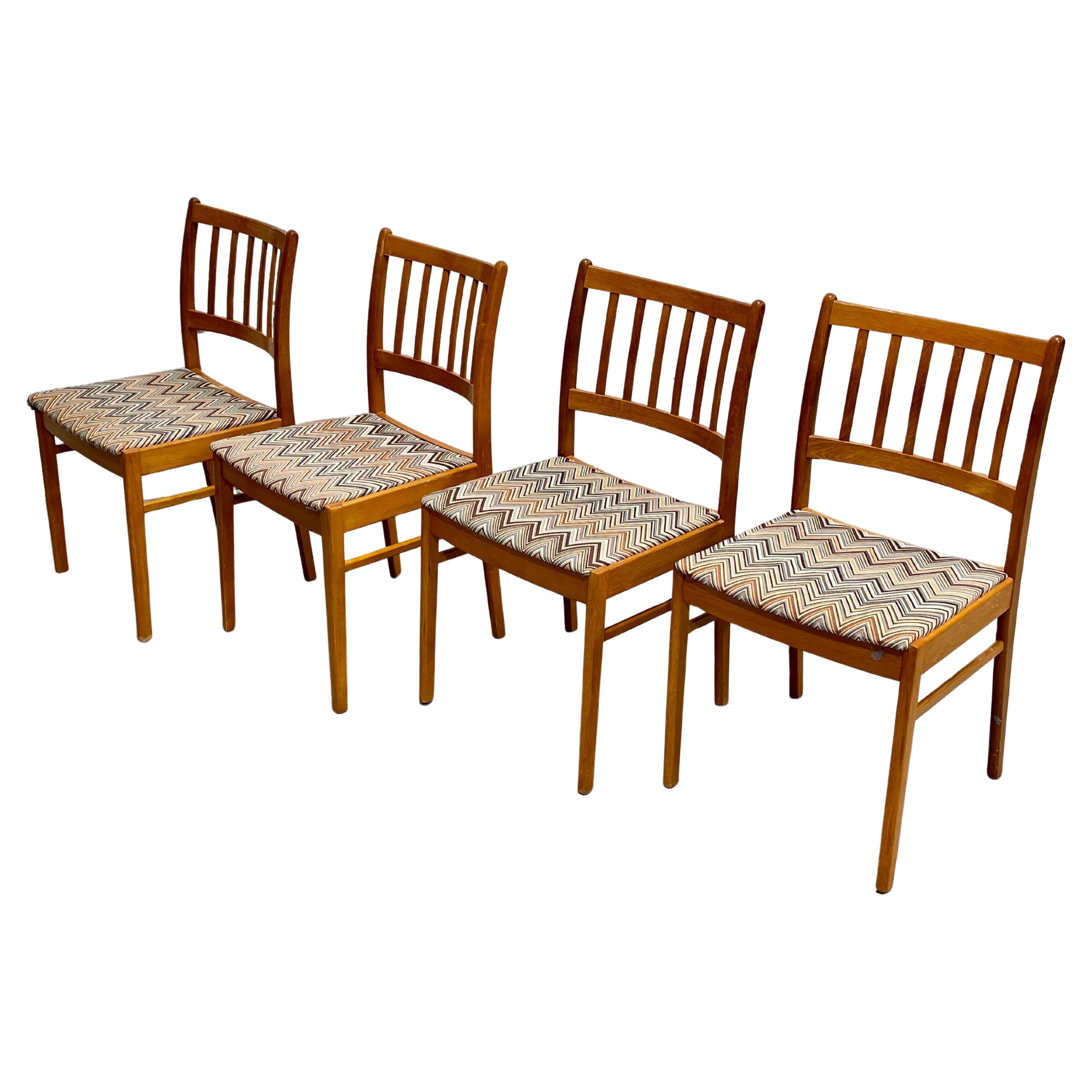 Danish Modern Teak Dining Chairs Mid Century Scandinavian Chairs, Set of 4 1960