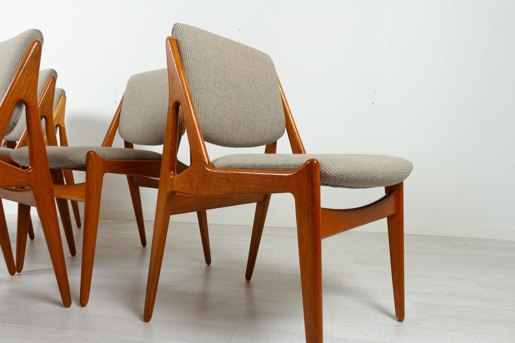 Danish Modern Teak Dining Chairs Model Ella by Arne Vodder 1960s, Set of 6 5