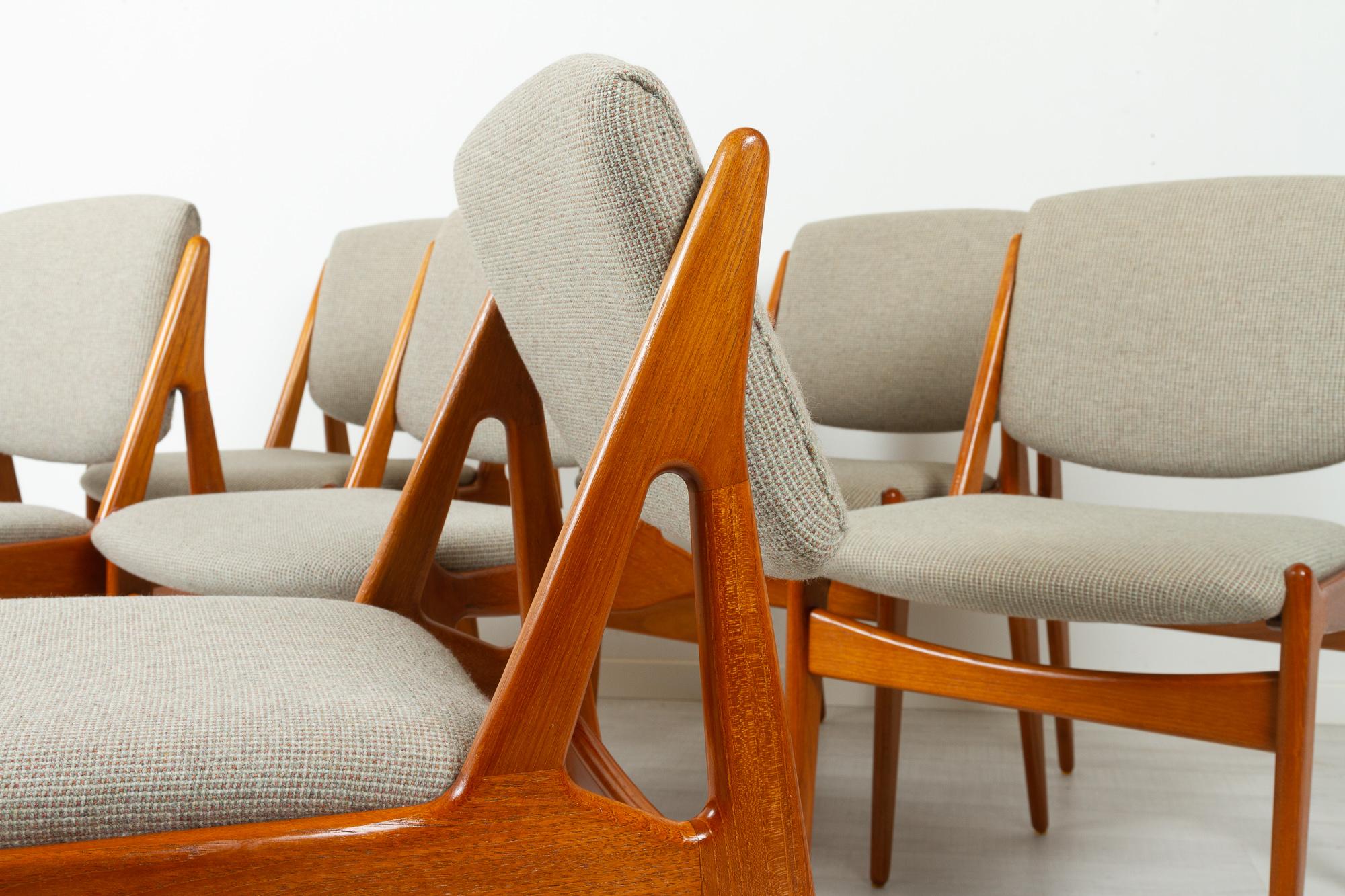 Danish Modern Teak Dining Chairs Model Ella by Arne Vodder 1960s, Set of 6 6